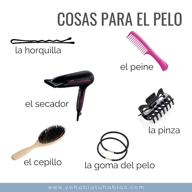 Vocabulario sobre peluquería en español